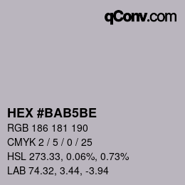 カラーコード: HEX #BAB5BE | qconv.com