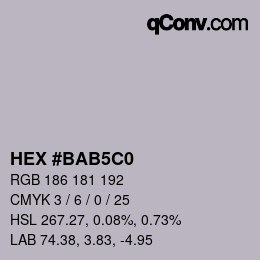 Color code: HEX #BAB5C0 | qconv.com