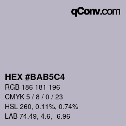 カラーコード: HEX #BAB5C4 | qconv.com