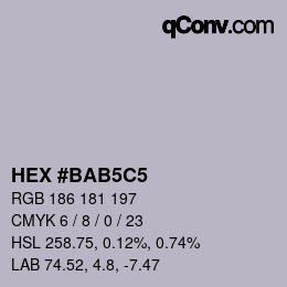 Color code: HEX #BAB5C5 | qconv.com