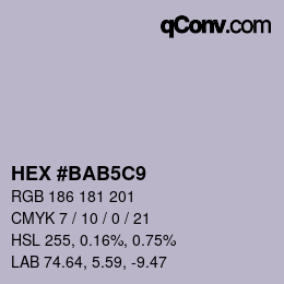 Color code: HEX #BAB5C9 | qconv.com