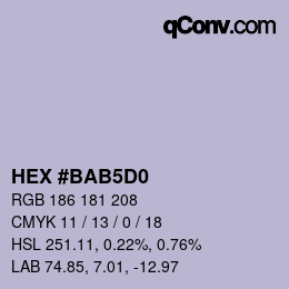 颜色代码: HEX #BAB5D0 | qconv.com