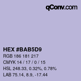 Color code: HEX #BAB5D9 | qconv.com