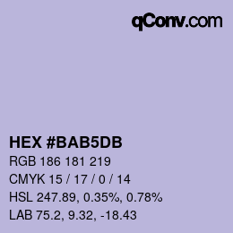 Color code: HEX #BAB5DB | qconv.com