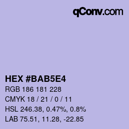 颜色代码: HEX #BAB5E4 | qconv.com