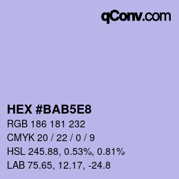 Código de color: HEX #BAB5E8 | qconv.com