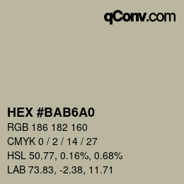 カラーコード: HEX #BAB6A0 | qconv.com
