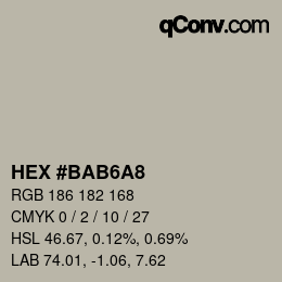 Color code: HEX #BAB6A8 | qconv.com