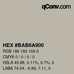Color code: HEX #BAB6A900 | qconv.com
