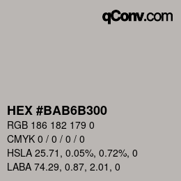 Color code: HEX #BAB6B300 | qconv.com
