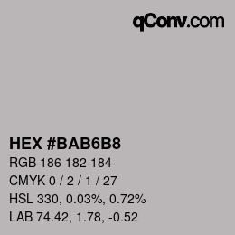 Color code: HEX #BAB6B8 | qconv.com