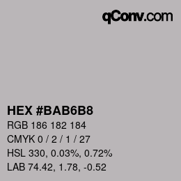 カラーコード: HEX #BAB6B8 | qconv.com