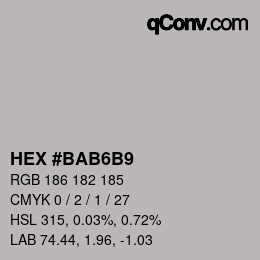 カラーコード: HEX #BAB6B9 | qconv.com