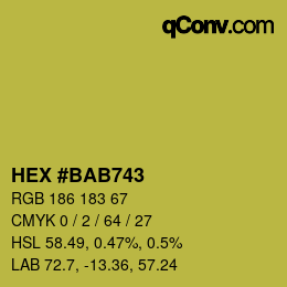 Color code: HEX #BAB743 | qconv.com