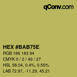 Color code: HEX #BAB75E | qconv.com