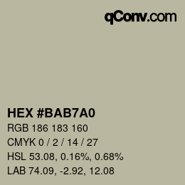 カラーコード: HEX #BAB7A0 | qconv.com