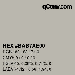 Color code: HEX #BAB7AE00 | qconv.com