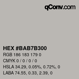 Color code: HEX #BAB7B300 | qconv.com