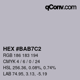 颜色代码: HEX #BAB7C2 | qconv.com