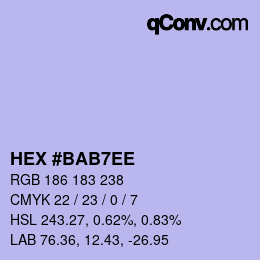 カラーコード: HEX #BAB7EE | qconv.com