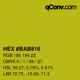 Color code: HEX #BAB816 | qconv.com