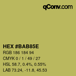 Color code: HEX #BAB85E | qconv.com