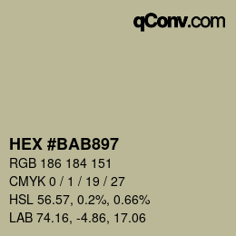 カラーコード: HEX #BAB897 | qconv.com