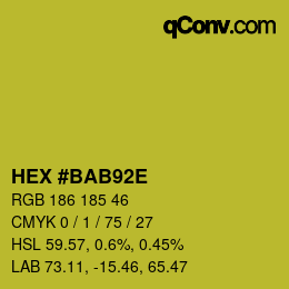 Color code: HEX #BAB92E | qconv.com