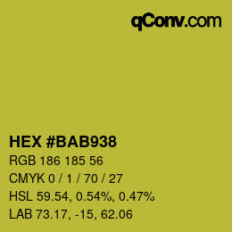Código de color: HEX #BAB938 | qconv.com