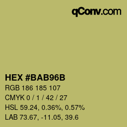 Color code: HEX #BAB96B | qconv.com