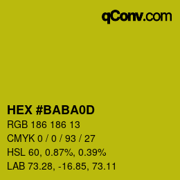 Color code: HEX #BABA0D | qconv.com