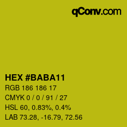 Color code: HEX #BABA11 | qconv.com