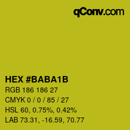 Color code: HEX #BABA1B | qconv.com