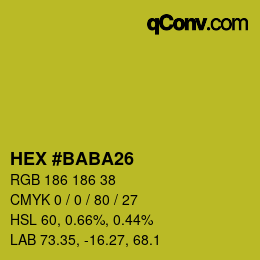 Color code: HEX #BABA26 | qconv.com