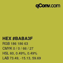 カラーコード: HEX #BABA3F | qconv.com