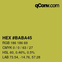 カラーコード: HEX #BABA45 | qconv.com
