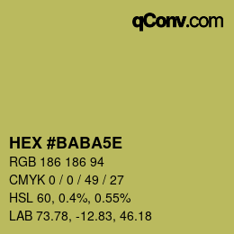 カラーコード: HEX #BABA5E | qconv.com