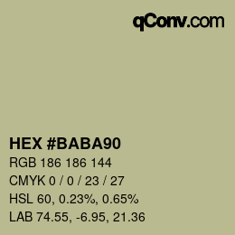 Color code: HEX #BABA90 | qconv.com