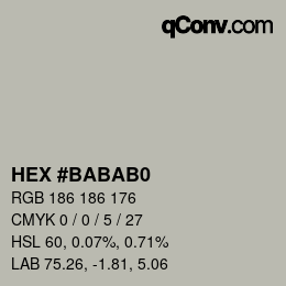 Color code: HEX #BABAB0 | qconv.com