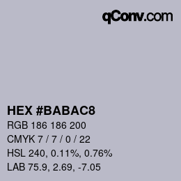 Color code: HEX #BABAC8 | qconv.com