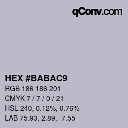 Color code: HEX #BABAC9 | qconv.com