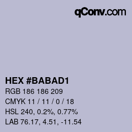 Color code: HEX #BABAD1 | qconv.com