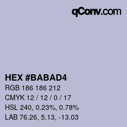 Color code: HEX #BABAD4 | qconv.com