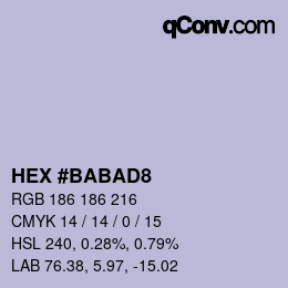 カラーコード: HEX #BABAD8 | qconv.com