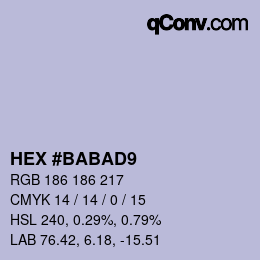 Farbcode: HEX #BABAD9 | qconv.com