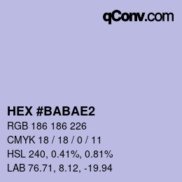 Color code: HEX #BABAE2 | qconv.com