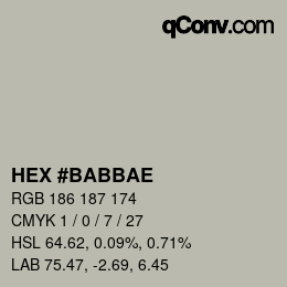 Color code: HEX #BABBAE | qconv.com