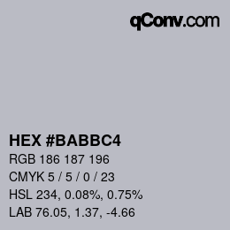Color code: HEX #BABBC4 | qconv.com