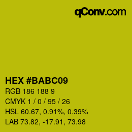 Color code: HEX #BABC09 | qconv.com