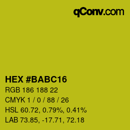 カラーコード: HEX #BABC16 | qconv.com